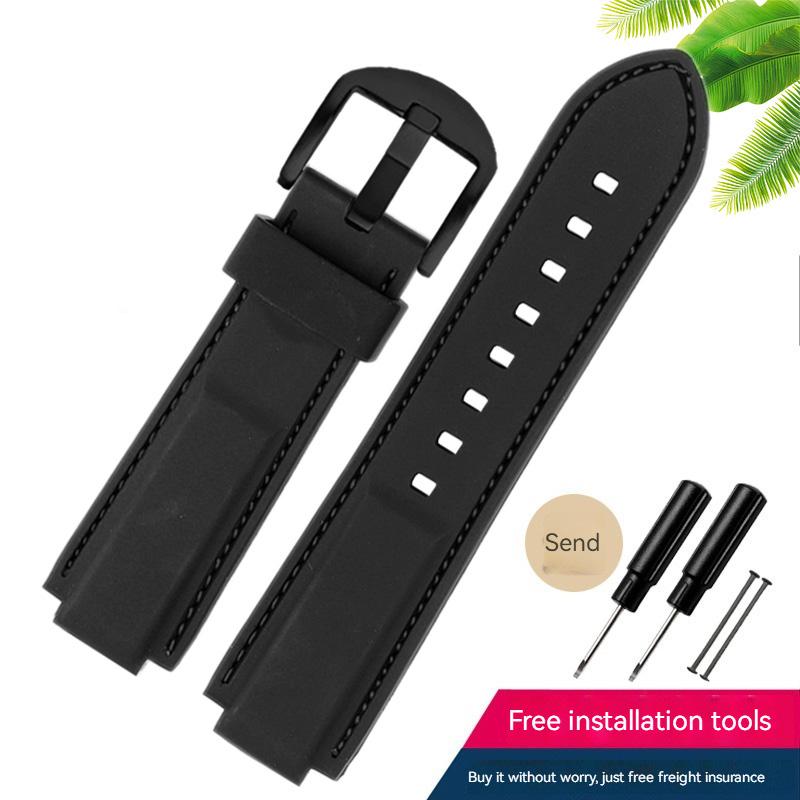 Classic Rubber Watchband for Timex WATCH T2N720 T2N721 TW2T76300 Series Black Waterproof Silicone Sports Strap 24*16mm Men