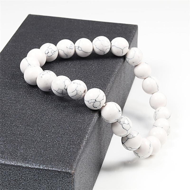 8mm Colorful Natural Stone Beaded Men Bracelet Meditation Buddha Elastic Bracelets Women Charms Jewelry Healing Yoga Accessories