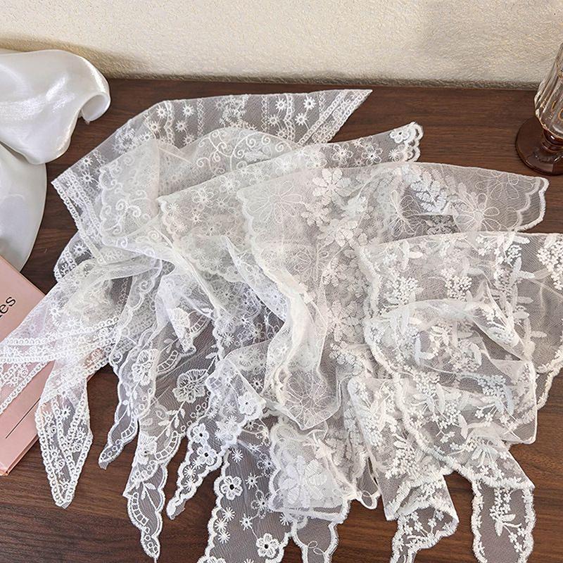 Bandană Retro din Dantelă, Bandă de Păr cu Imprimeu, Eșarfă de Păr Boemă, Batic Triunghiular, Benzi de Păr pentru Femei, Fete, Batistă Dulce