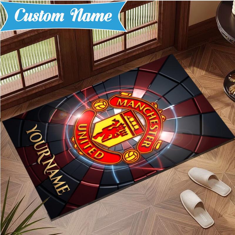 Custom Name Manchester Fc Rug Indoor Floor Mat Chair Rug Perfect for Living Room, Bedroom, Playroom, Game Room Christmas fan gifts