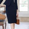 Women's New Chinese Style Dark Blue Professional Suit Set