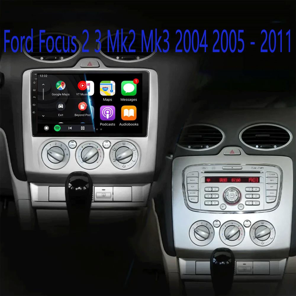 Android14 Carplay Auto For Ford Focus  Mk2 Mk3 2004 2005 2006 2007 - 2011 Multimedia Car Radio Player DSP WIFI+4G 2DIN Stereo