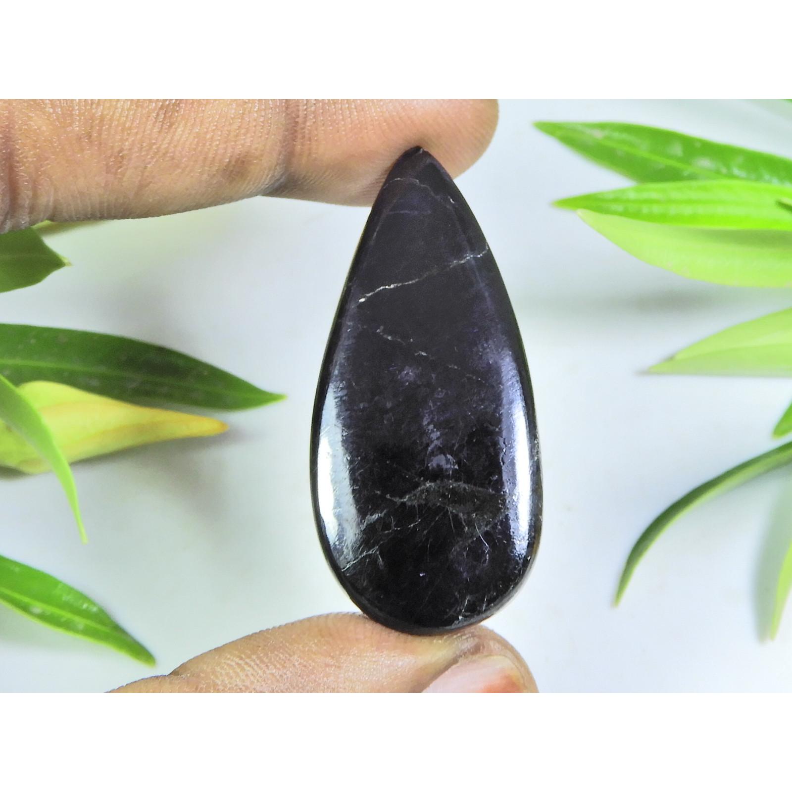 

49Cts. Natural Purpurite Pear Cabochon Loose Jewelry Gemstone 20X44X05 MM B-230