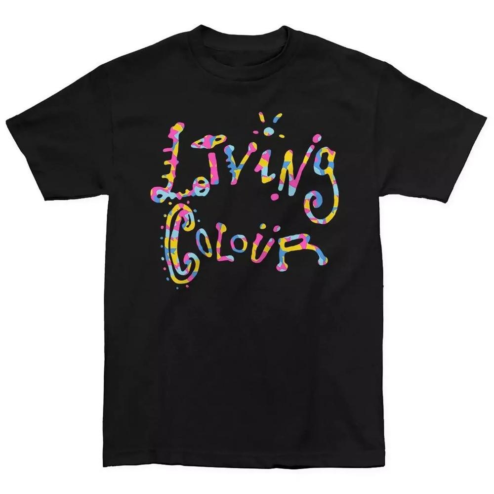 HOT NEW Living Colour Band T-Shirt Tops Tees Men's Women's Black Short Sleeve All Sizes S-4XL