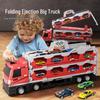 Deformable Toy Truck with Inertia-Driven Ejector for Boys - Large Container Vehicle and Track Set, Perfect Birthday Gift