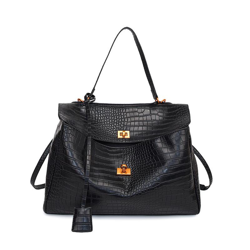 

Сумка-тоут с рисунком крокодила, вместительная, женская, осенне-зимняя, простая и модная, универсальная, сумка-мессенджер Small 32 * 11 * 22 чёрный