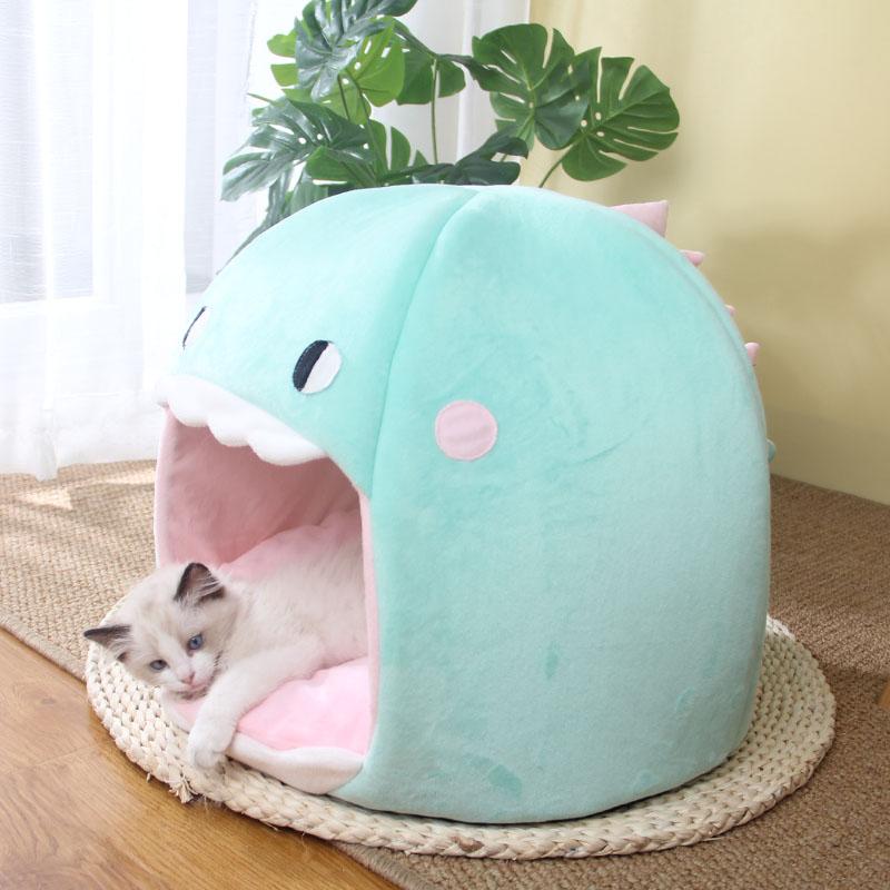 

2021 New Cave Cat House Ліжко для домашніх тварин Намет Лежак Собака Кошик Килимок Цуценя Кошенята Теплий затишний будиночок Розплідник Подушки Товари Ліжко для котів M(34X34X29cm)