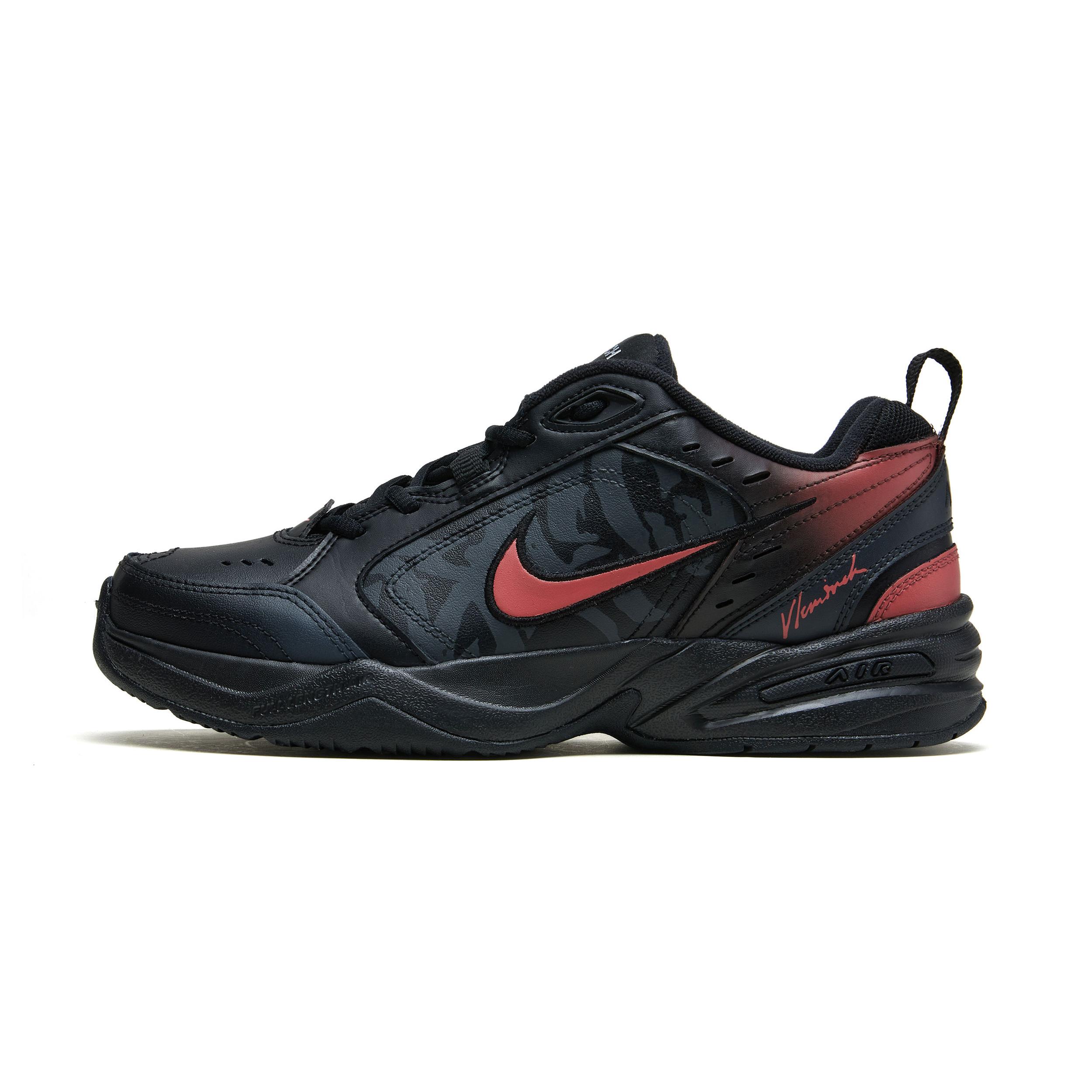 

Nike Air Monarch 4 Vintage Classic Low top Chunky Sneakers Unisex Black Red 415445-001(Team196-) 44.5