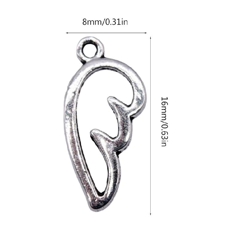 80pcs Alloy Wing Pendants for Crafts DIY Necklaces Bracelets Charm Accessories