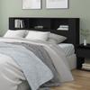 Headboard with Shelves Black 200 x 18.5 x 104.5 cm
