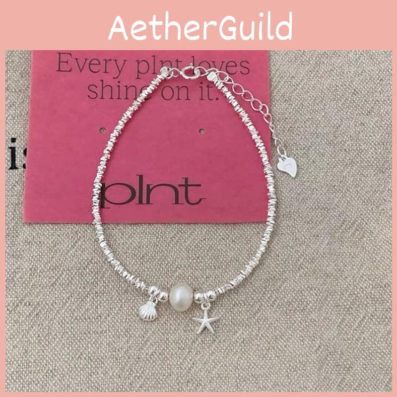 Silver Shattered Pearl Bracelet Women Ocean Star Shell Minimalist Gift Jewelry