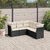 VidaXL Garden Lounge Set 5 Pcs with Cushions Black Braided Resin 3249455
