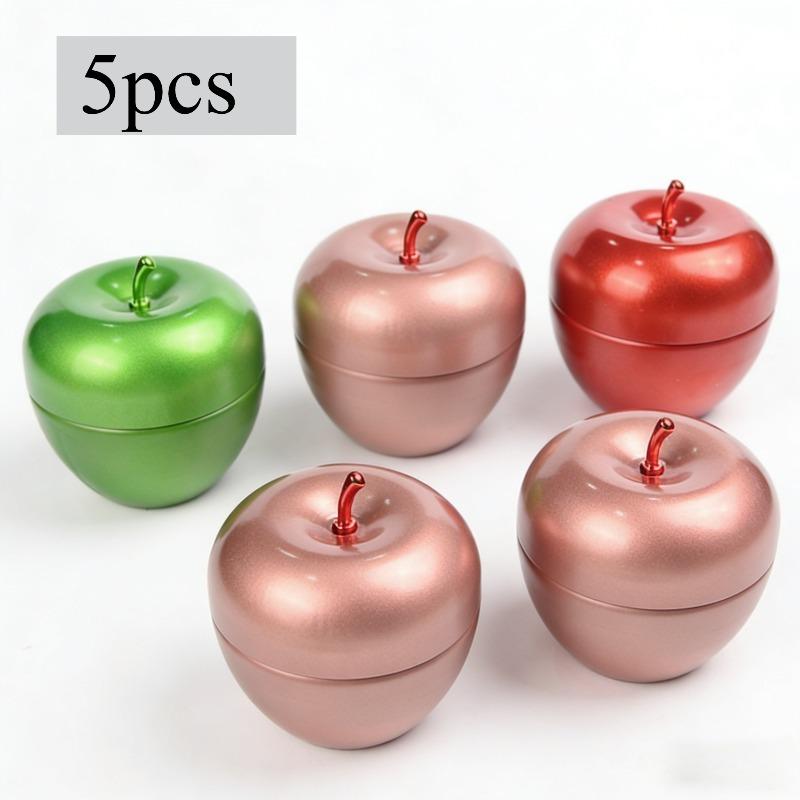 

5pcs Christmas Apple Tin Metal Tin Candy Jar Food Sealing Container Metal Box