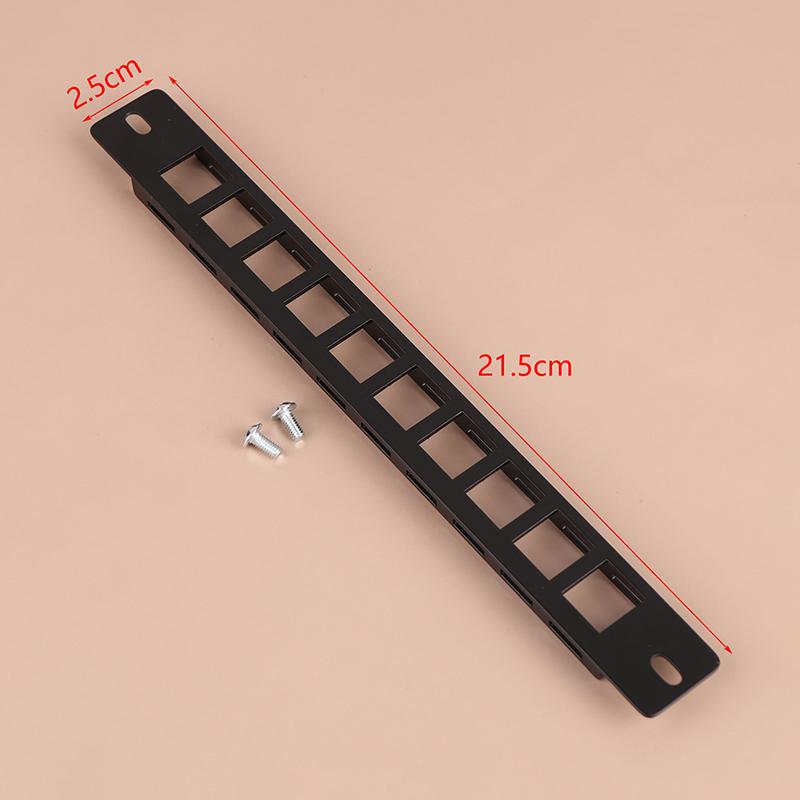 Pannello Patch Vuoto 1U 10 Porte di Rete per Montaggio a Rack Keystone Standard Gestione Cavi di Rete