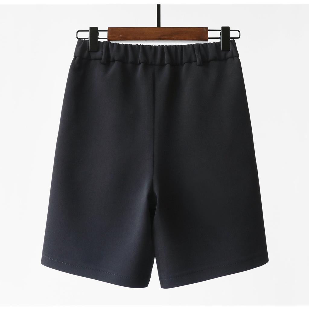 Shorts de costume pour femme à taille haute et jambes larges Bouton Pliés Décontractés d'été pour le travail