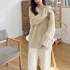 Women's High-End Korean Style V-Neck Pullover: Autumn/Winter Mink Velvet Knit Sweater