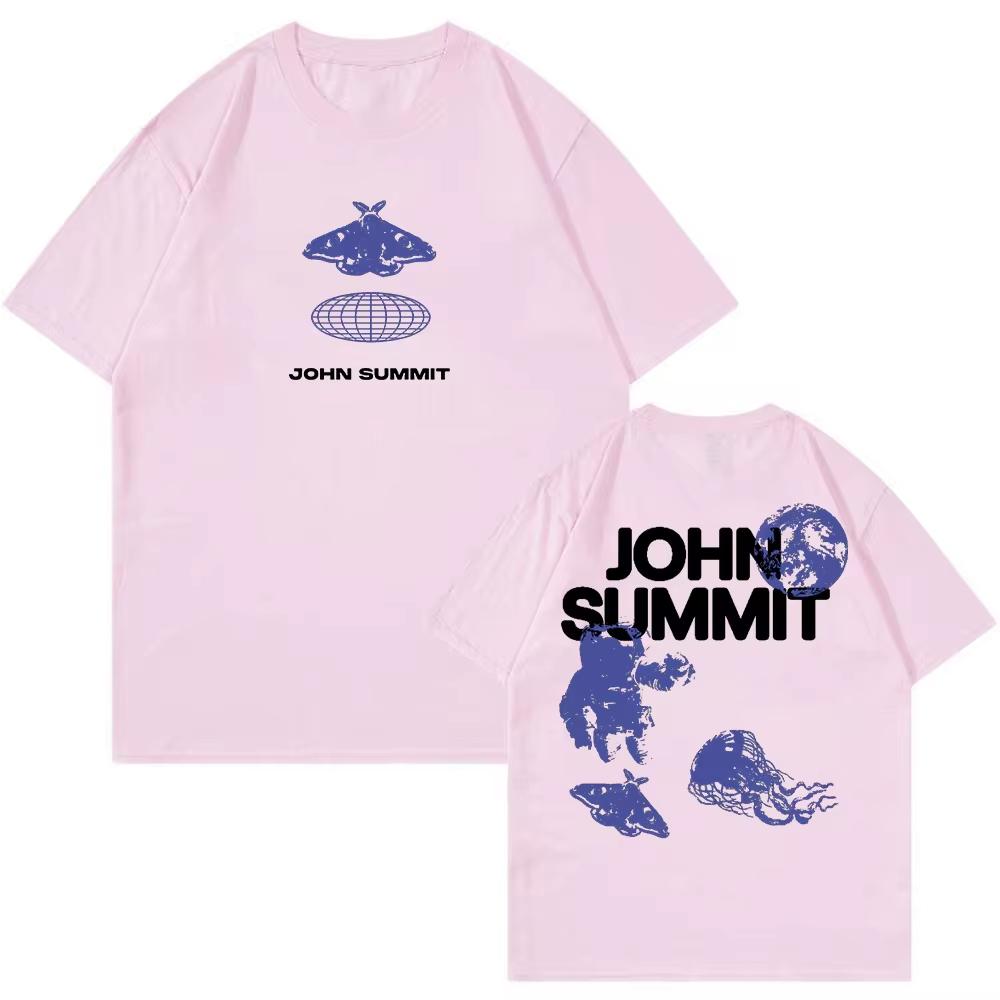 John Summit Tričko Tour Crewneck Streetwear Trička Ženy Muži Hip Hop Unisex Móda Oversized Ležérní Harajuku Topy Krátký Rukáv