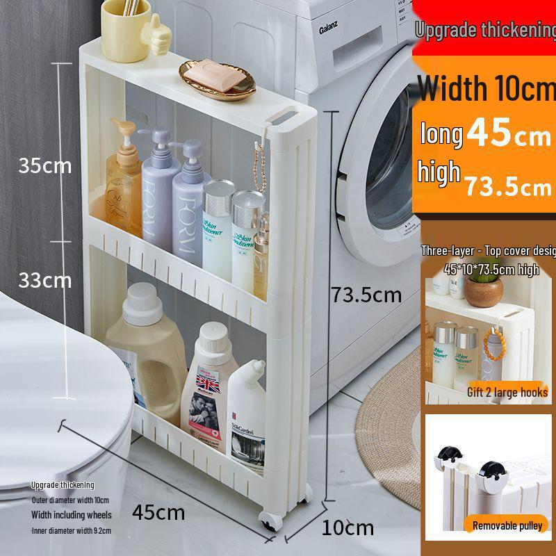 

Надвузька 10 см полиця для зберігання на колесах для кухні, ванної кімнати, щілини біля холодильника та вітальні. Підлоговий візок.