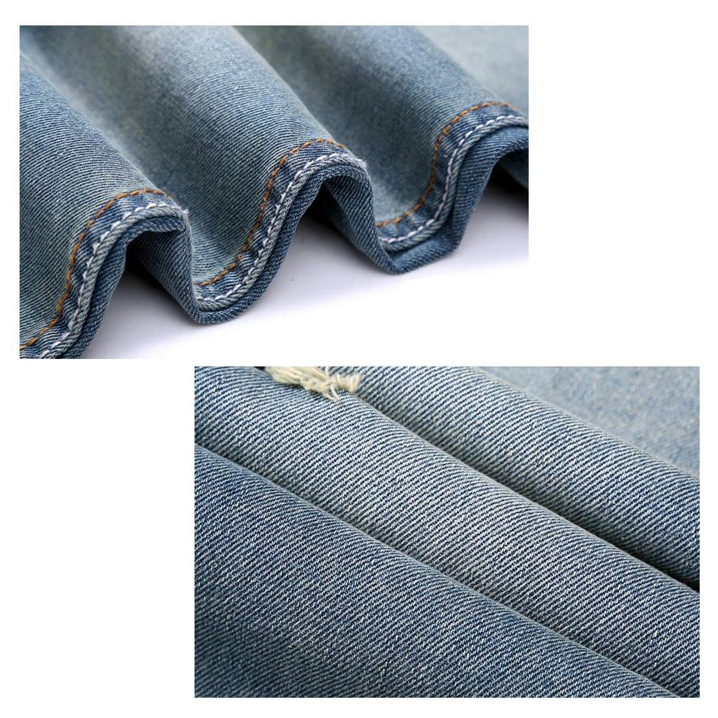 Laquest Men's Distressed Straight Slim Fit Denim Pants (Size 38 (Waist 100cm))