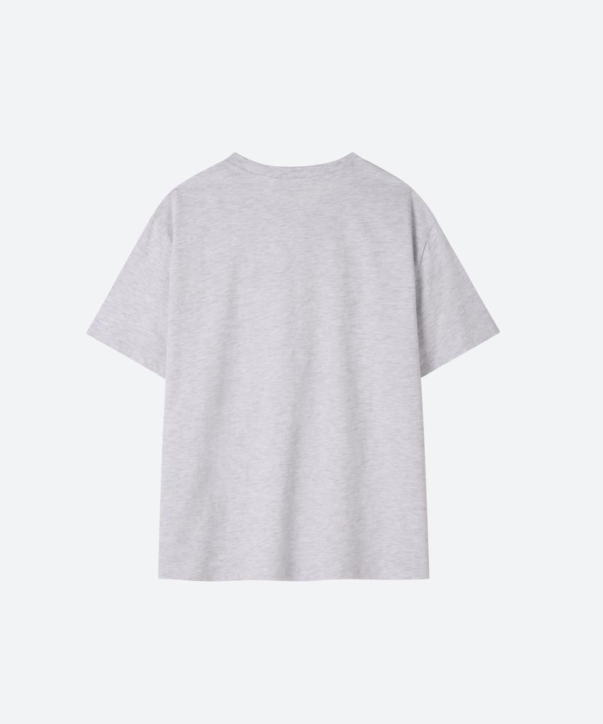 MOONSUN M.C Unisex, Logo Basic T-Shirt / Melange Gray
