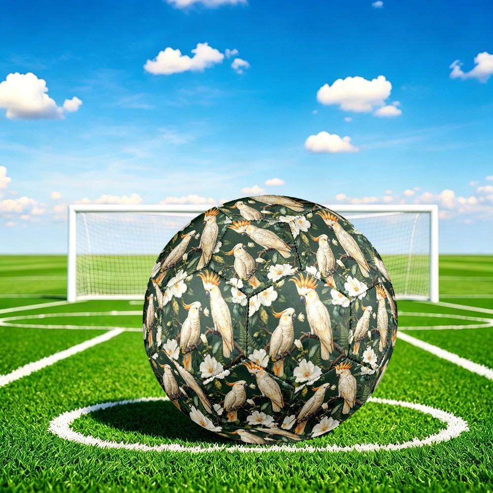 1 Stück Kakadu Blumige Fantasie Langlebig Größe 5 Fußball Professionelles Spiel Training Fußball Indoor & Outdoor Sportball p60174