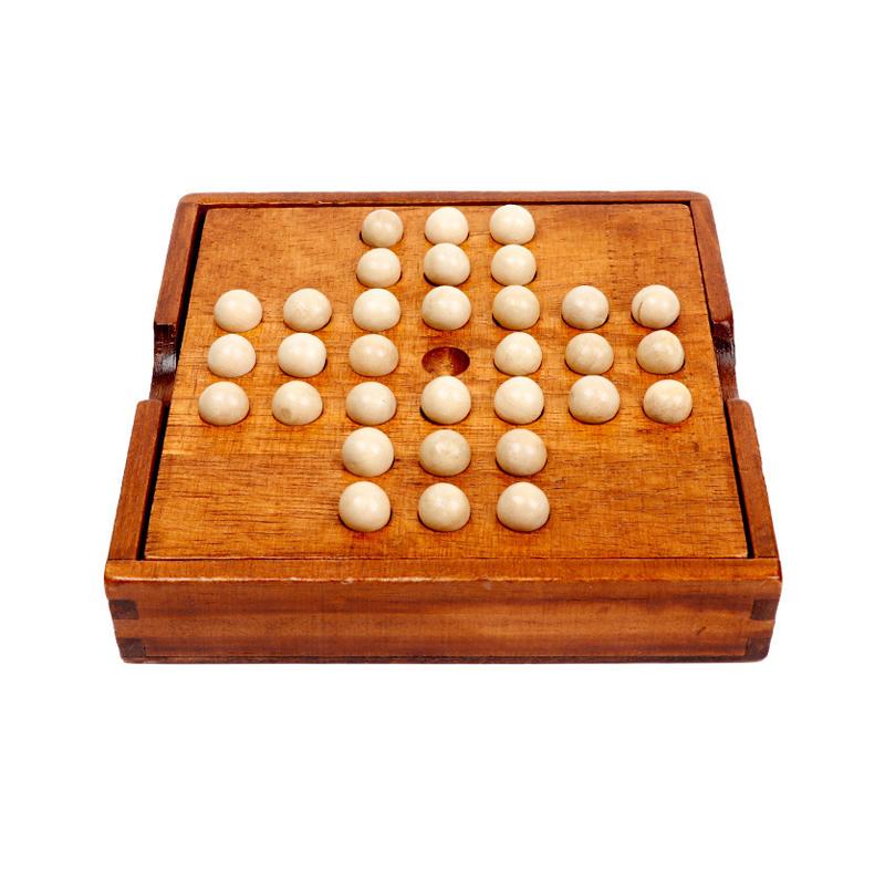

Wood Solitaire Game Single Player Chess Brain Teaser Strategy Puzzle Games Iq Logic Challenges For Adults Kids Educational Toys
