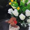 1pc Rusty Metal Robin Outdoor Decoration, Corroded Garden Bird Craft for Fence Yard, Halloween Christmas New Year Gift