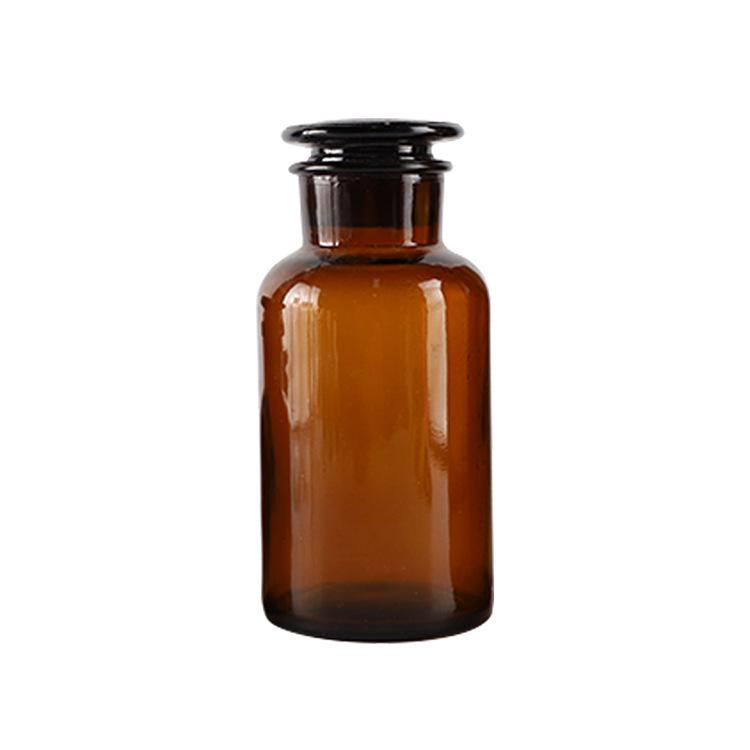 Thickened Brown Transparent Wide-Mouth Frosted Glass Reagent Bottle for Medicine and Chemicals
