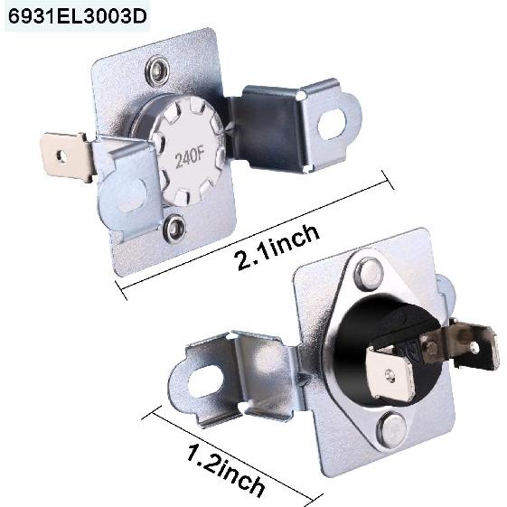 3 Pcs 6931EL3003C High Limit Thermostat Dryer 6931EL3004B Dryer Thermostat 6931EL3003D Thermal Fuse Dryer Replace 6931EL3003G PS3530484 AP4457603