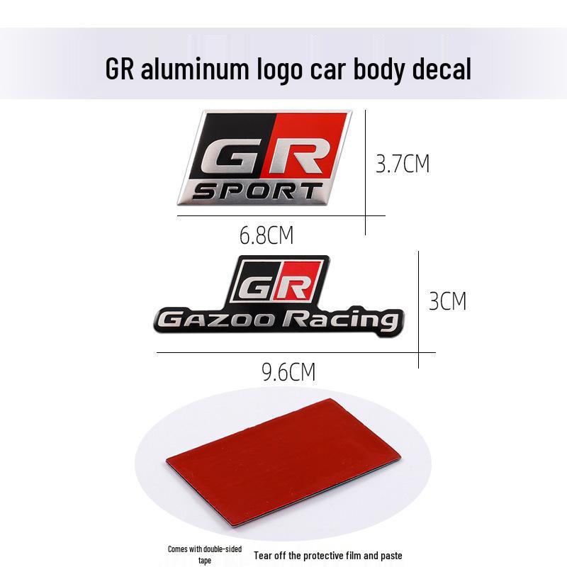Toyota GR Logo Aluminium Sportwagen Aufkleber für GR86 Lenkrad und Karosseriedekoration