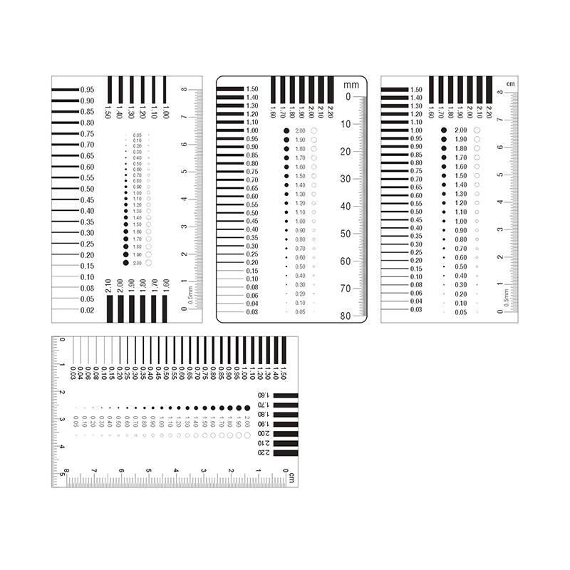 1pc Transparent Point Gauge Dots Cross Line Compass Calibration Ruler Microscope Micrometer Appearance Inspection Gauge Scratch