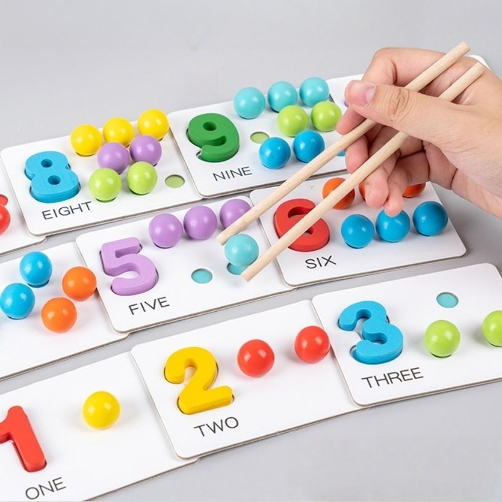 Early Educational Color Matching Beads Game Wooden Color Sorting Matching Toy  Children Gift