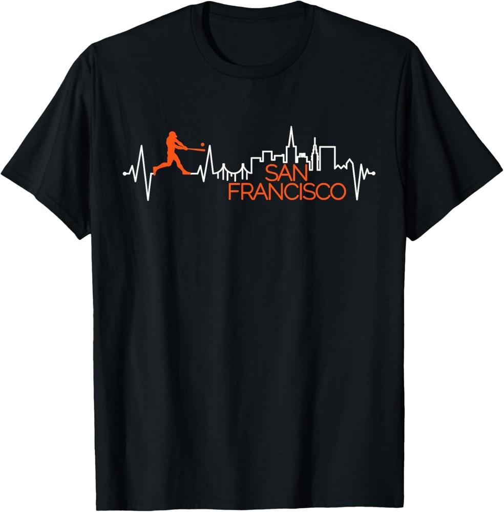 Vintage San Francisco Skyline Baseball Heartbeat Men Women T-Shirt Unisex T-Shirt XXXXL 1950₽