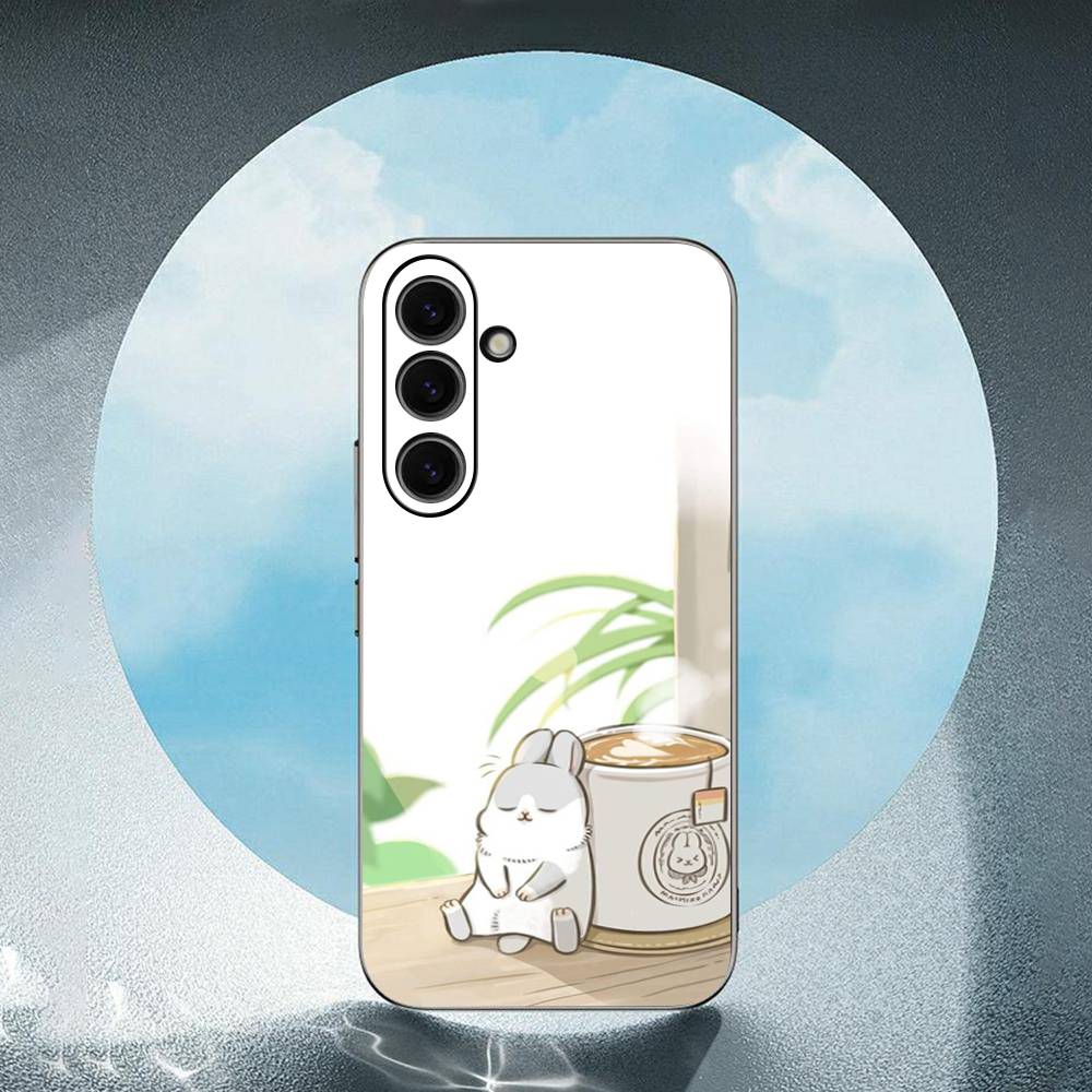 

Cute Little Bunny Luxury Black Phone Case For Samsung Galaxy S23 S24 S25 Ultra S22 Plus S21 SamsungS24ULTRA