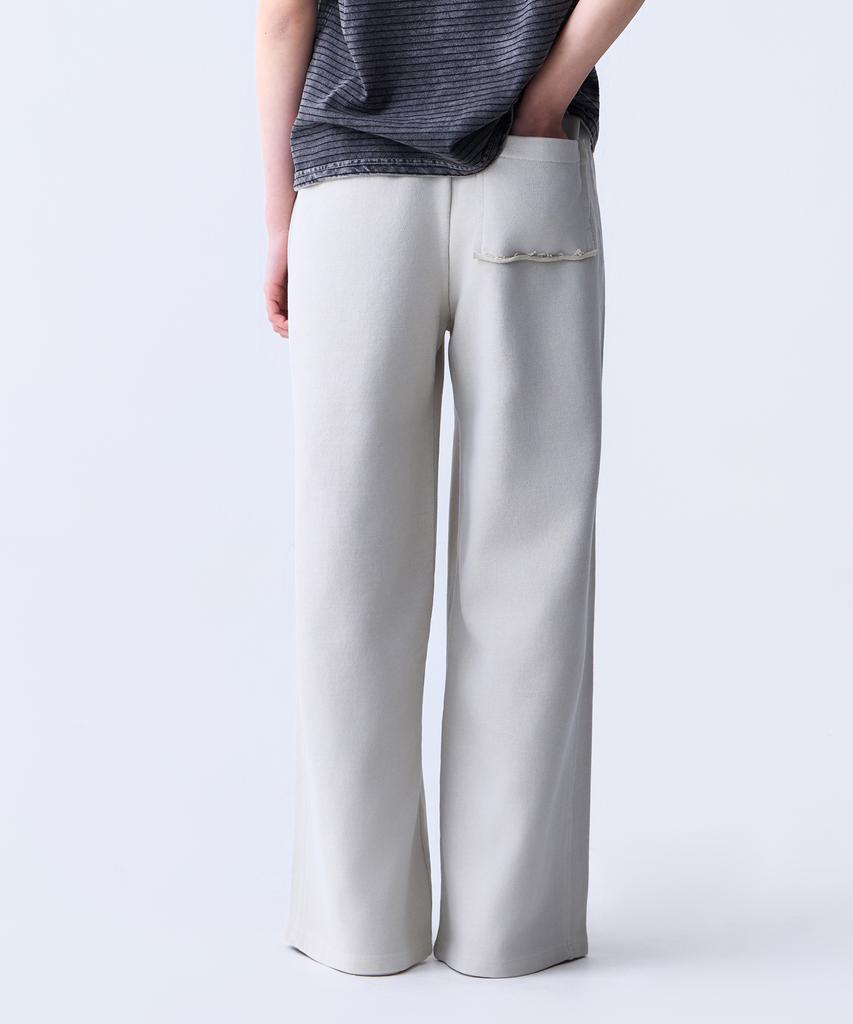 ADERNM Vintage Raw Edge Wide Pants Beige