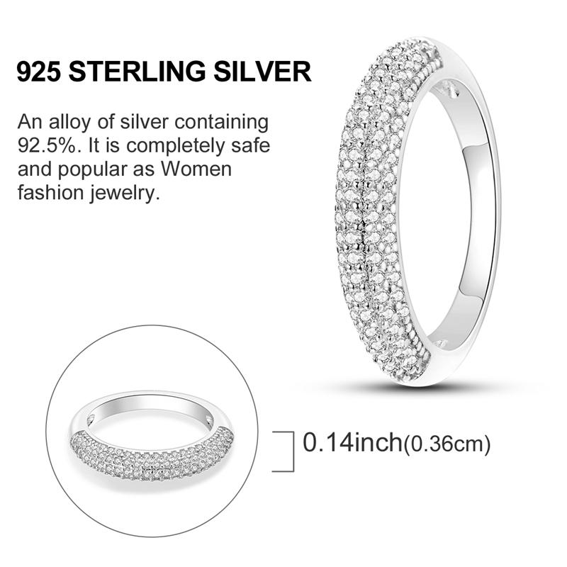Silver Plated Sparkling Love Rings Zircon Winding Line Geometric Rings For Women Engagement Jewelry Anniversary Gift