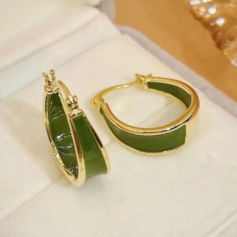 Elegant Irregular Metal Dripping Oil Hoop Earrings Unique Ear Cuff for Wedding Party Stylish Women Ear Accessories
