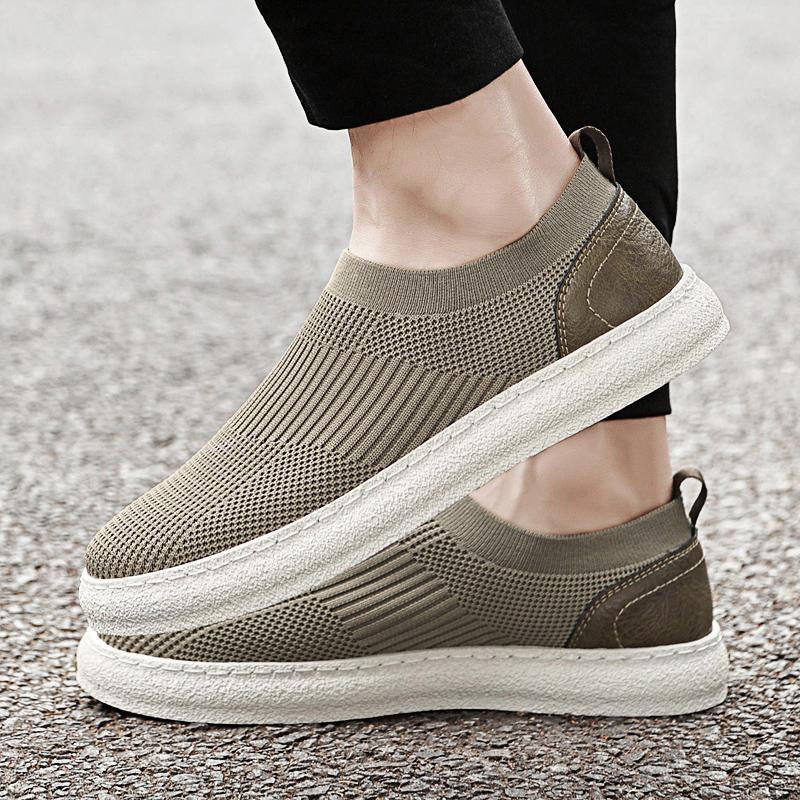 Męskie buty casualowe z siateczki, letnie, lekkie sneakersy, męskie buty do chodzenia na zewnątrz, oddychające wsuwane męskie mokasyny, męskie płaskie buty do wszystkiego