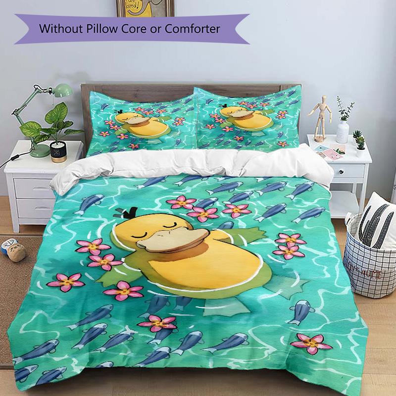 3pcs Pikachu Duvet Cover Set,  Includes 1 Duvet Cover and 1/2 Pillowcases (No Insert) yy251104229