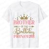 Fashion Birthday Princess Girls Party T-shirt Family Gathering Matching Sibling Tees Kids Adult Clothing Crown Graphic Y2k Tops