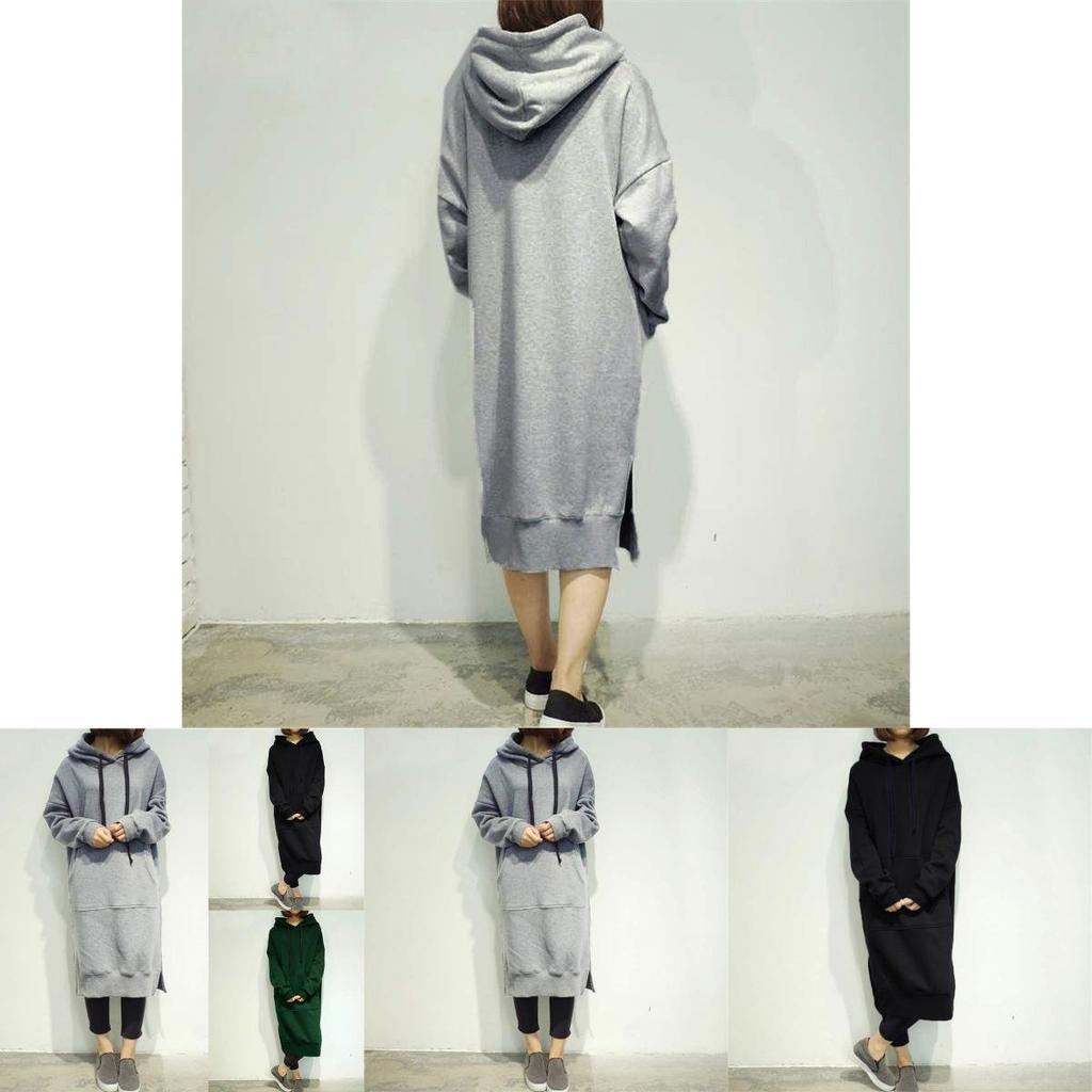 Women's Long Sleeve Loose Casual Plus Sweatshirt Hoodies Long Maxi Dress In Premium Quality And Timeless Design