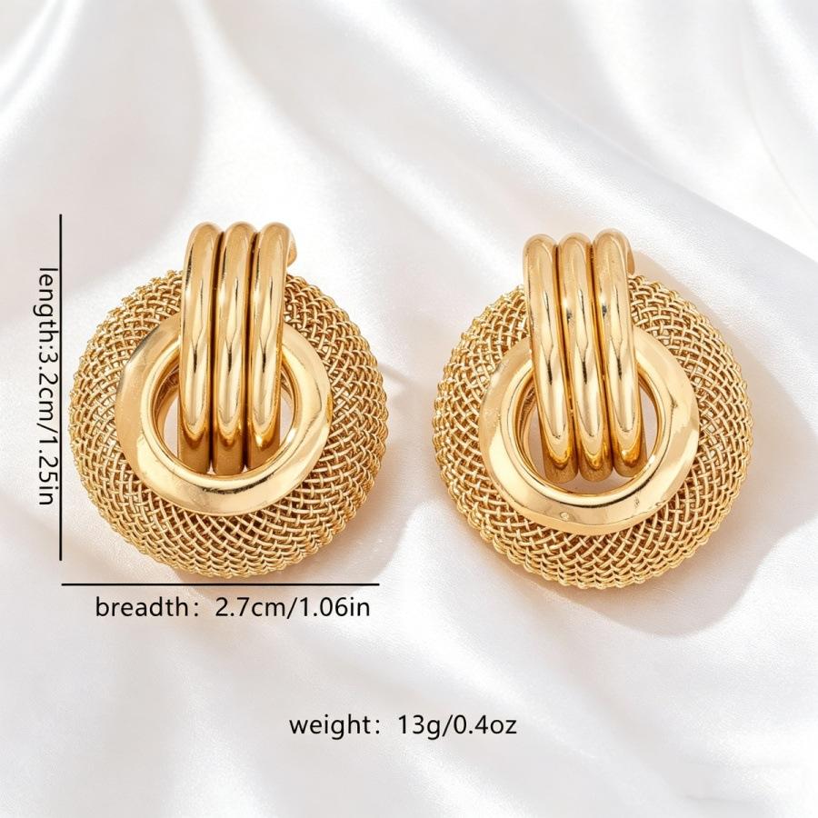 European and American Style Women's Earrings Geometric Light Luxury Round Rings High-end Design Studs, Versatile Niche Earrings