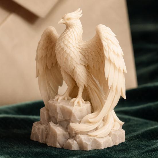 Rising Phoenix Rebirth Statue, 3D Printed PLA Sculpture with Matte Finish, Home Decor for Desk & Bookshelf, Symbol of Renewal & Strength, Unique Gift