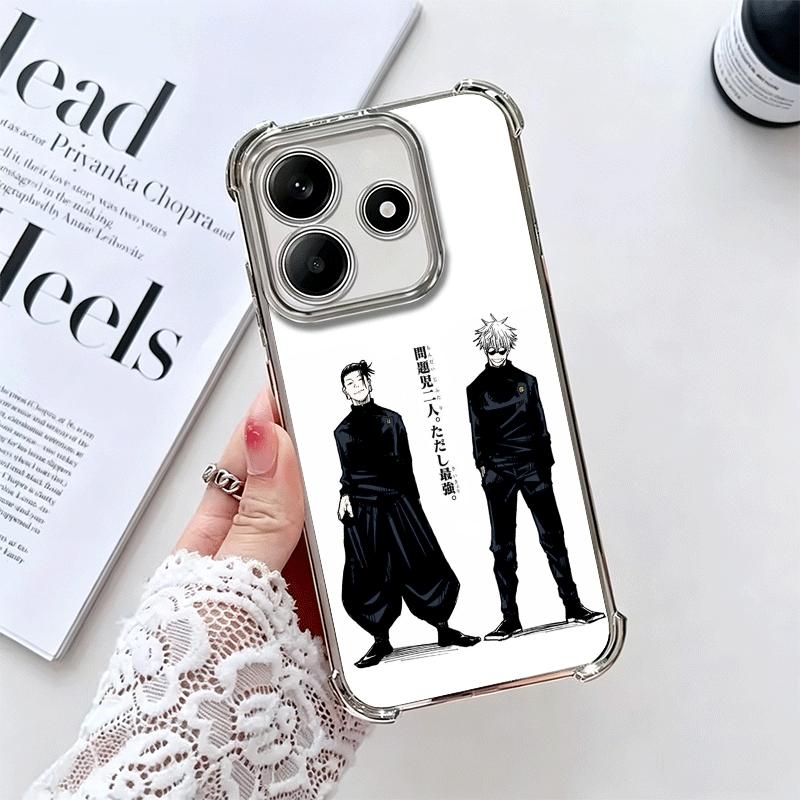 JUJUSU Anime Character Black White Soft Phone Case For Xiaomi Redmi Note 14 15 Pro Plus 13 12 11S 11T 5G 10 9S 9 Plating Anti-Fa
