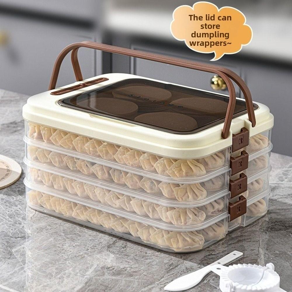 1/2/3/4 Schichten Aufbewahrungsbox für Teigtaschen Großes Fassungsvermögen Antihaftbeschichtet Kühlschrankbox Frischhaltebox Gefrierfachbox Heimküche