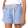 Women's Plus Size Casual Drawstring Waist Shorts with Pockets Lightweight Soft Fabric Relaxed Fit Summer Bottoms