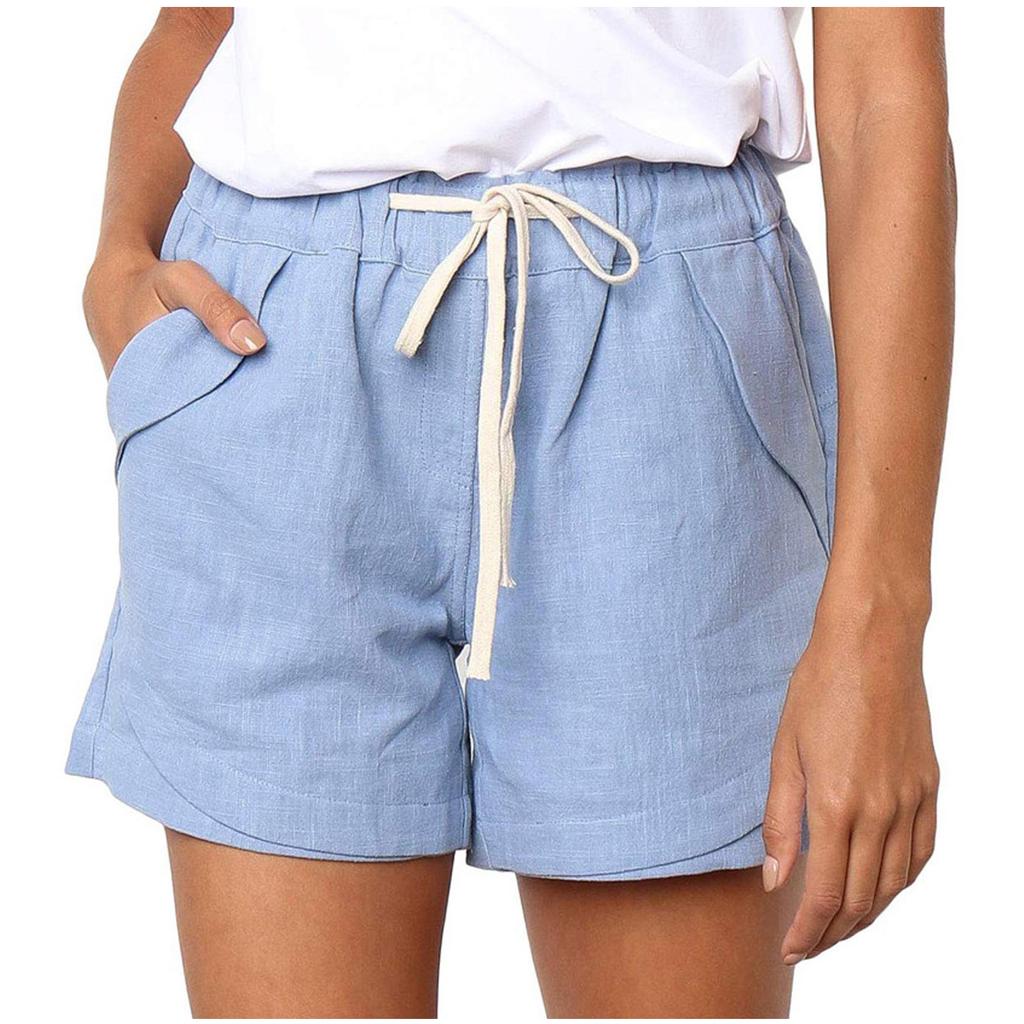 Women's Plus Size Casual Drawstring Waist Shorts with Pockets Lightweight Soft Fabric Relaxed Fit Summer Bottoms