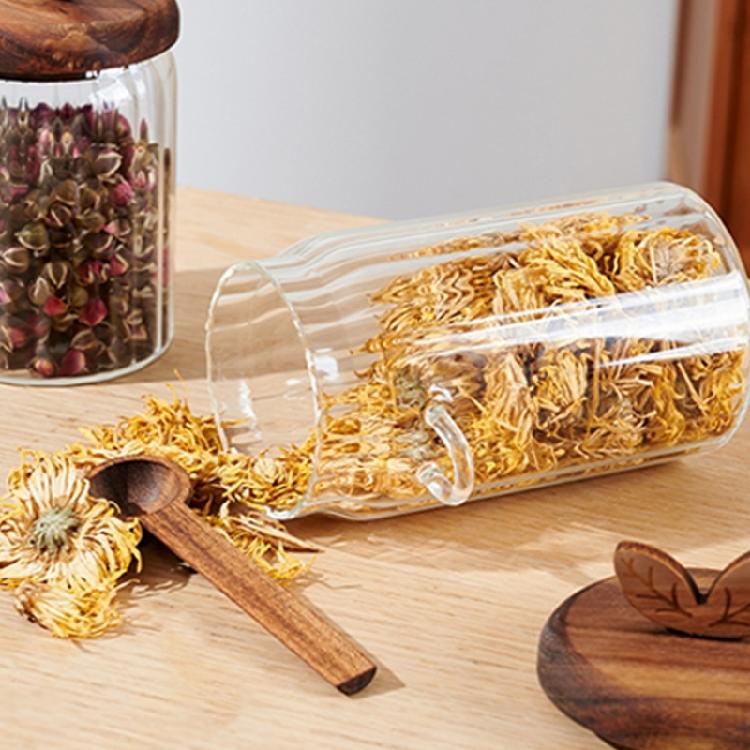 Multifunctional Glass Storage Jar Including Spoon High Borosilicate Glass Sealed Seal for Kitchen Pantries Home Office Use