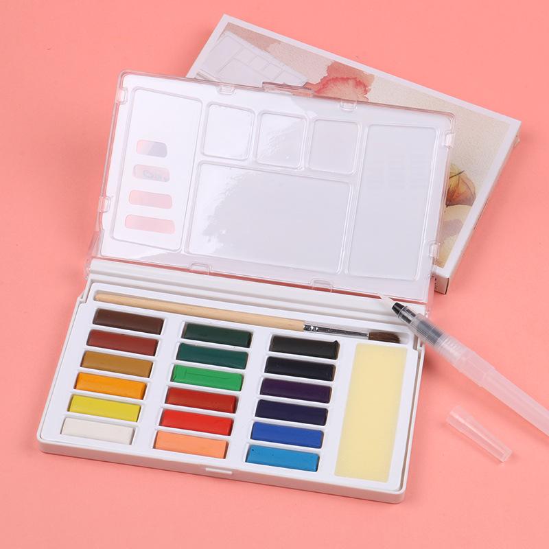 Lion Solid Watercolor Paint Set - Transparent Hand-Painted Watercolors in 12 or 18 Colors