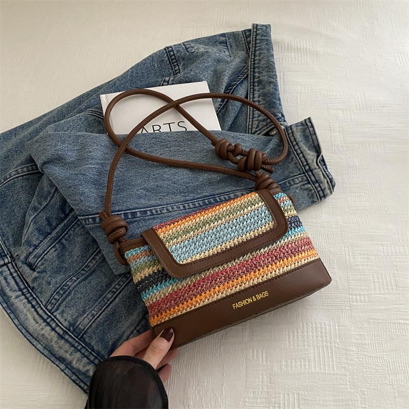 Stylish Retro Small Square Bag For Summer 2024 Casual Street Fashion Trend синий